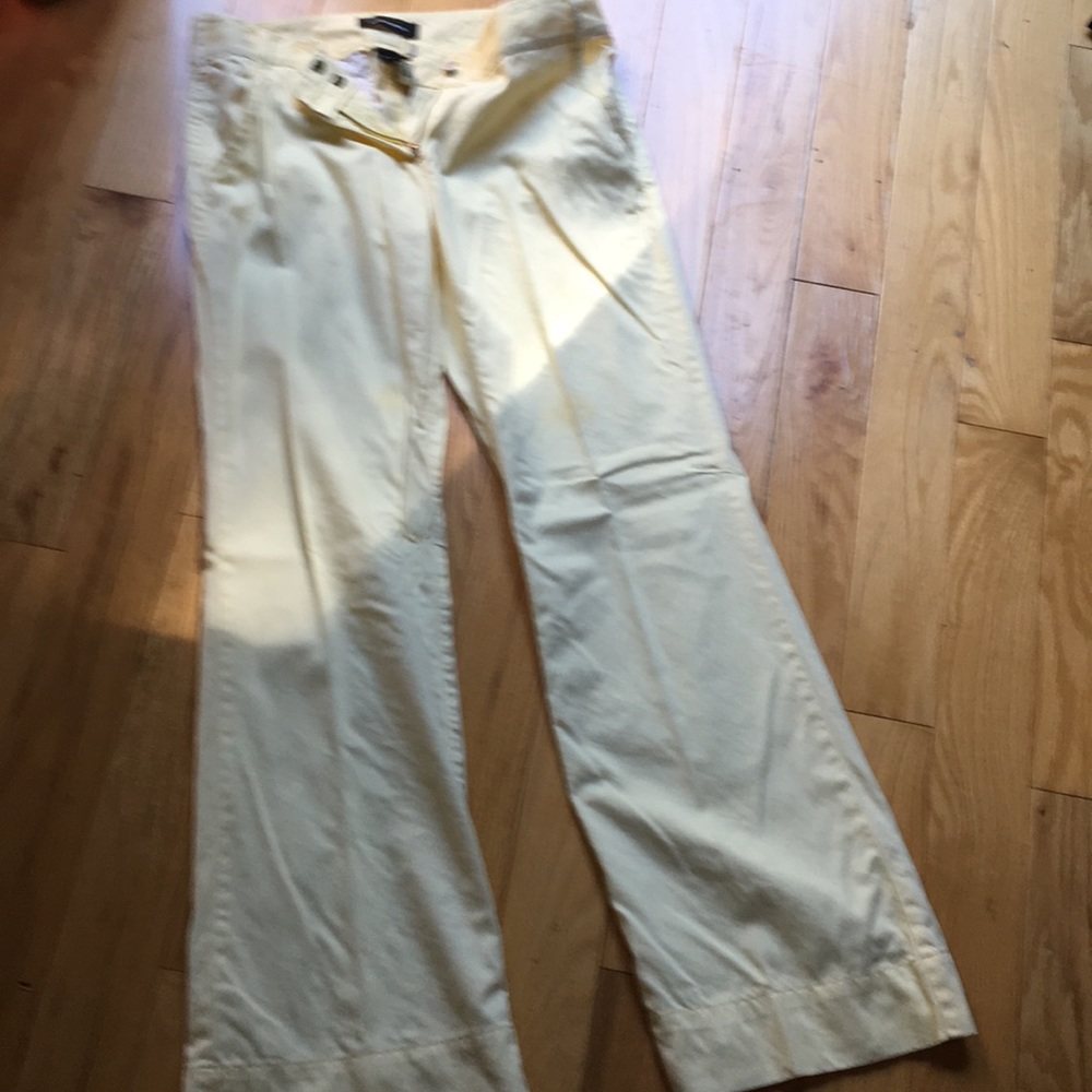 NWOT Pale yellow wide leg pants-Moda